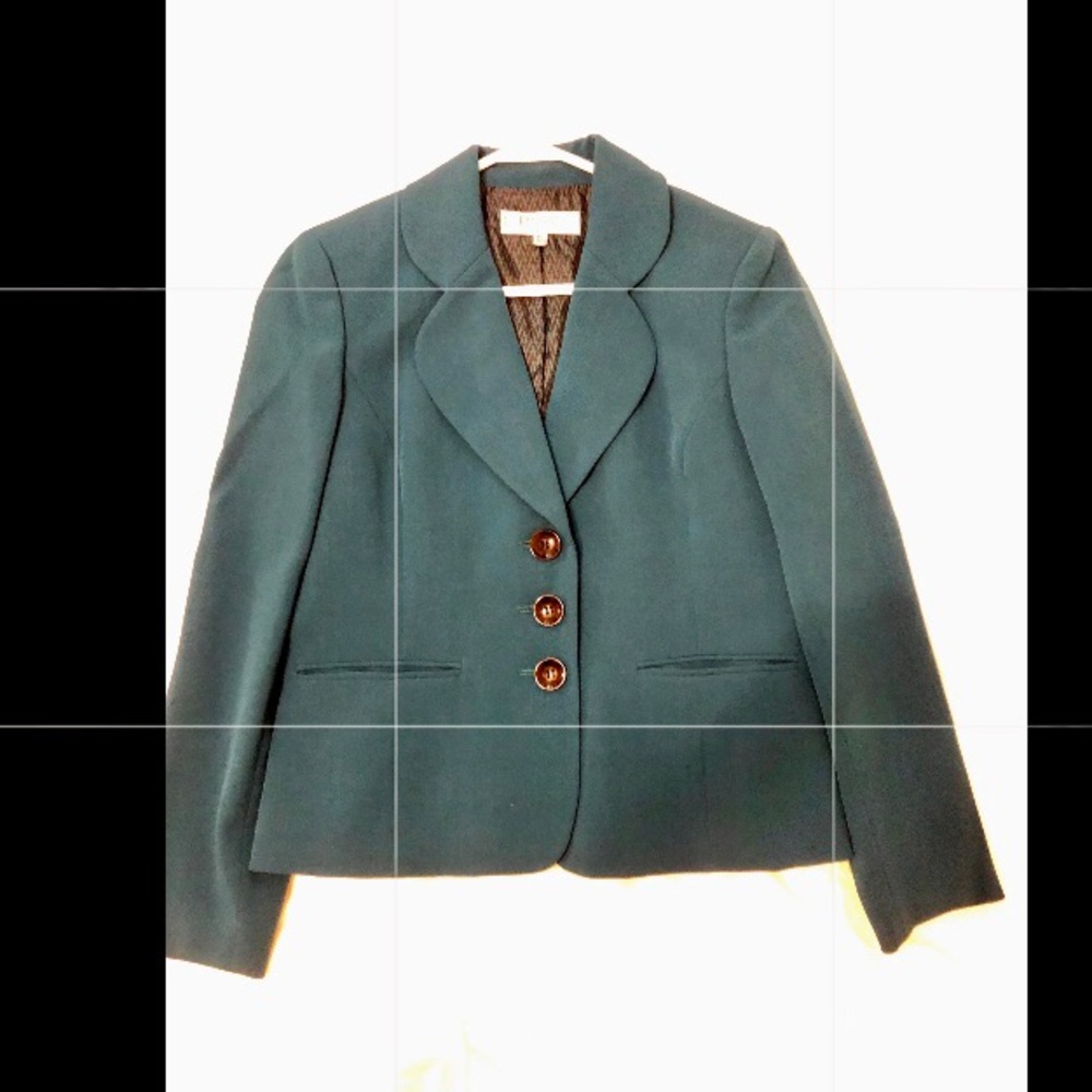 Kasper Teal Crepe Blazer Size 4P